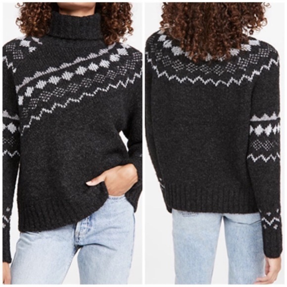 Derek Lam 10 Crosby Grammer diagonal Fair Isle sweater. Size medium. - Picture 1 of 11